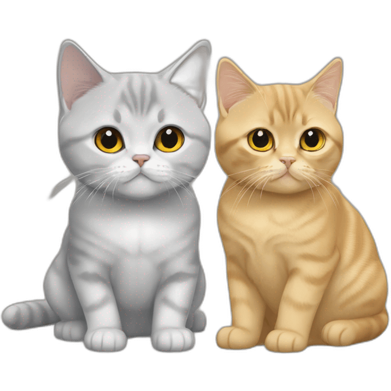 golden british shorthair, a young girl, and silver golden british shorthair emoji