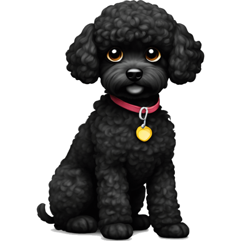 1 small black toy poodle  emoji