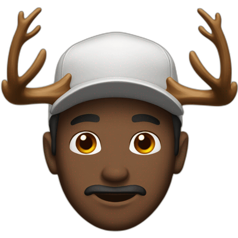 Man Cap brown eyes with Moose antlers emoji