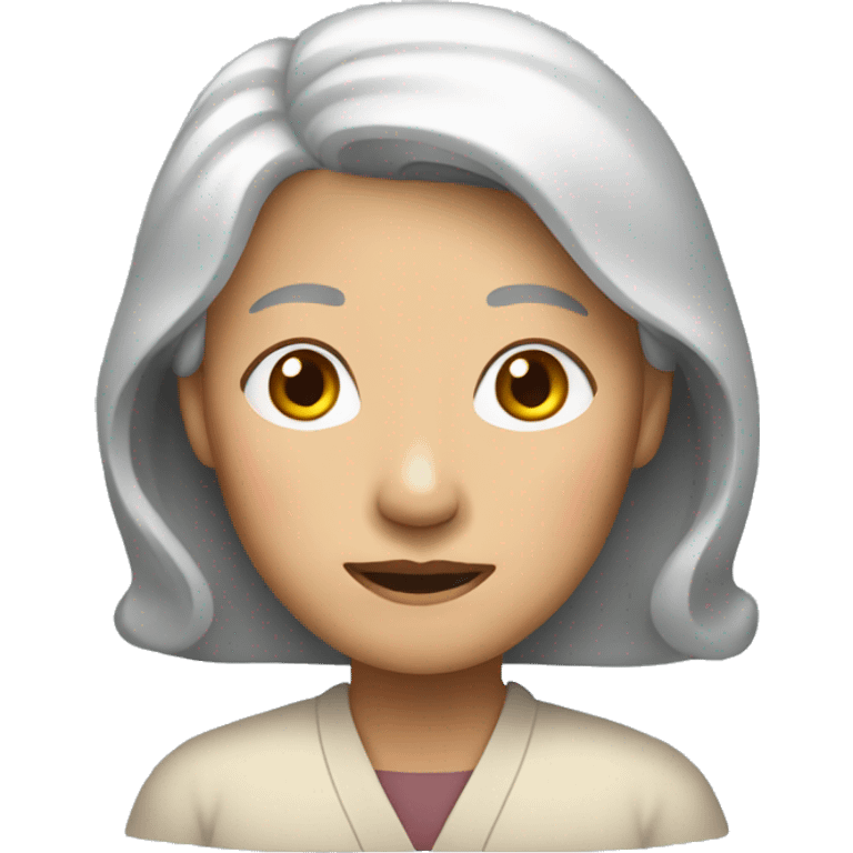 old asian woman standing emoji