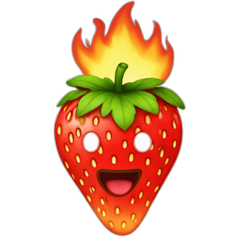 Strawberry in fire emoji