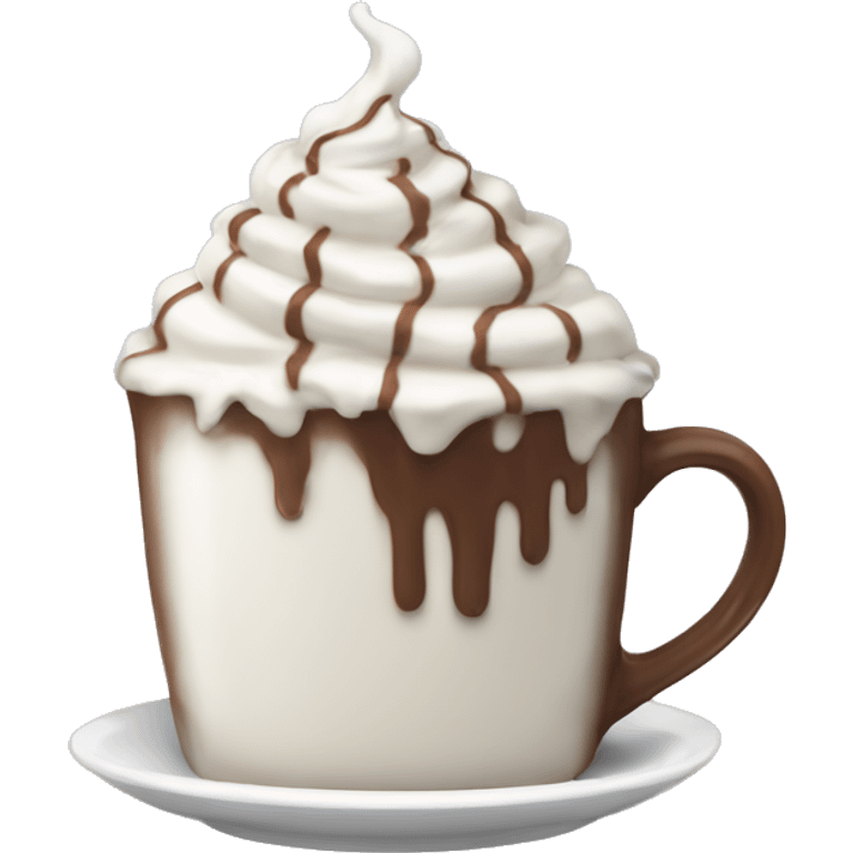 A mug with hot chocolate and whipped cream on top emoji