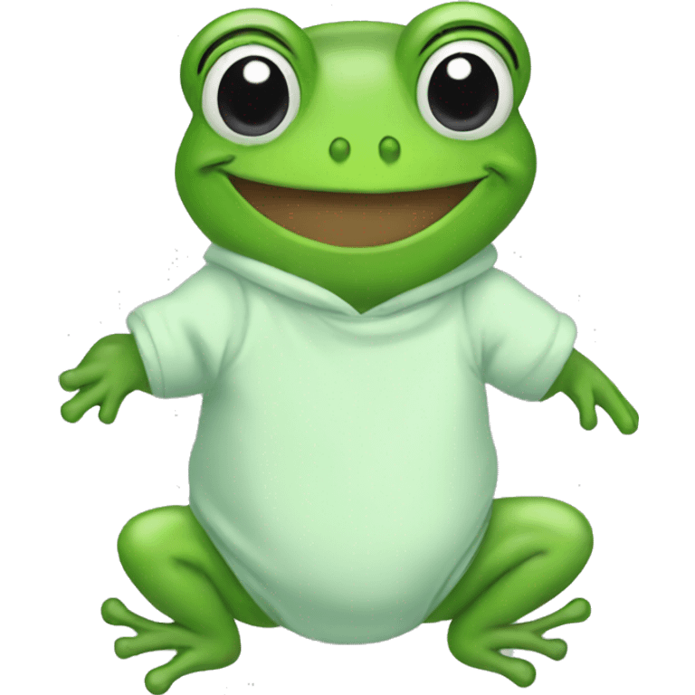 frog wearing a baby onesie  emoji