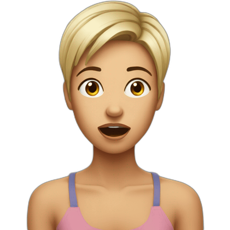 Shocked very short hair young woman emoji