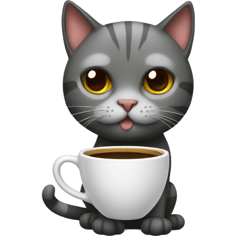 cat with coffee emoji