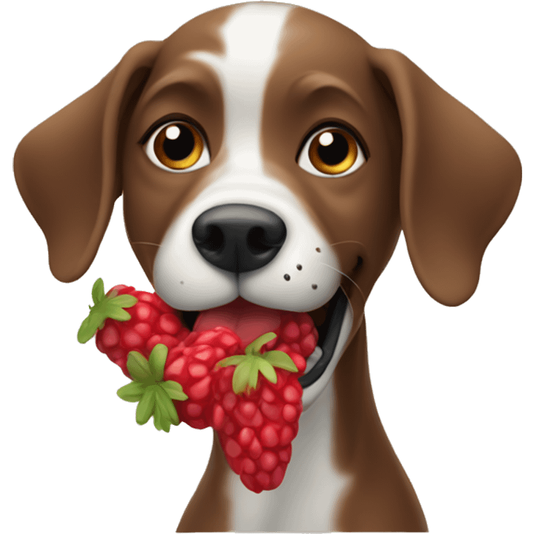 A dog eating berries  emoji