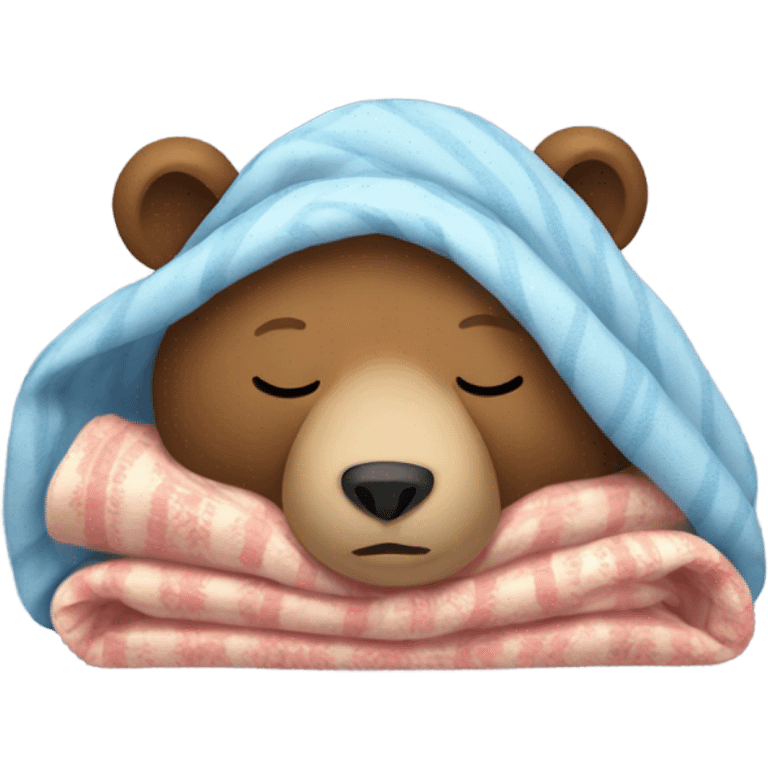 bear sleeping with blanket on head  emoji