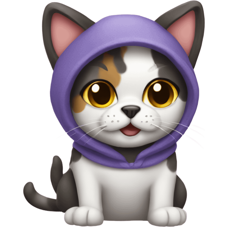 A cat in a dog costume emoji