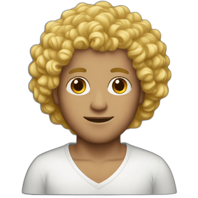 men curly hair blonde laptop emoji