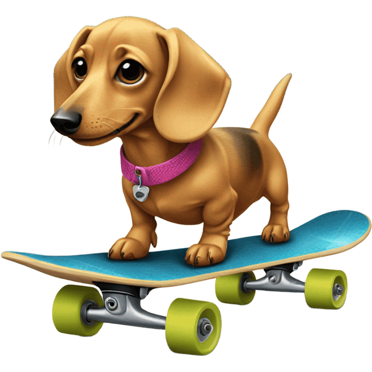 Blonde weenie dog on skateboard  emoji