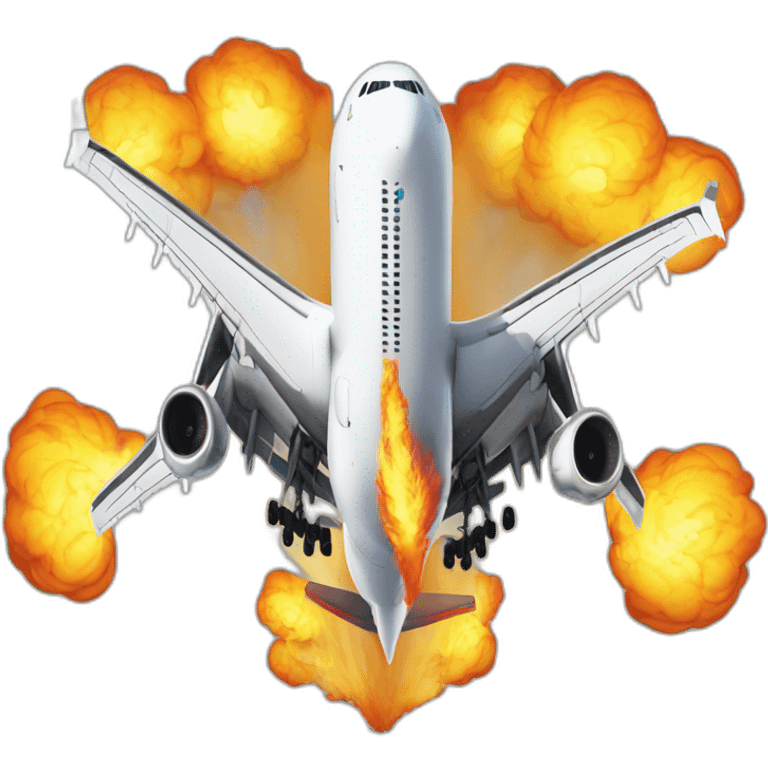 Airbus 320 with engines on fire emoji