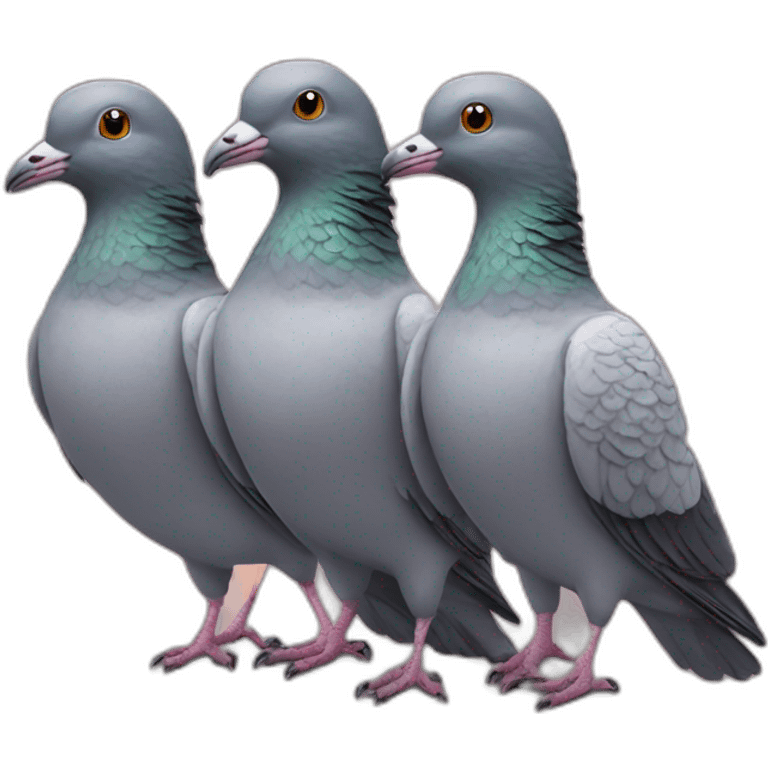 Pigeon with 3 heads emoji