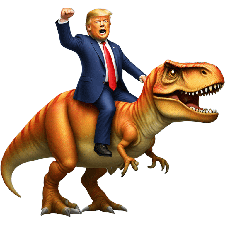 Trump on a t-rex  emoji