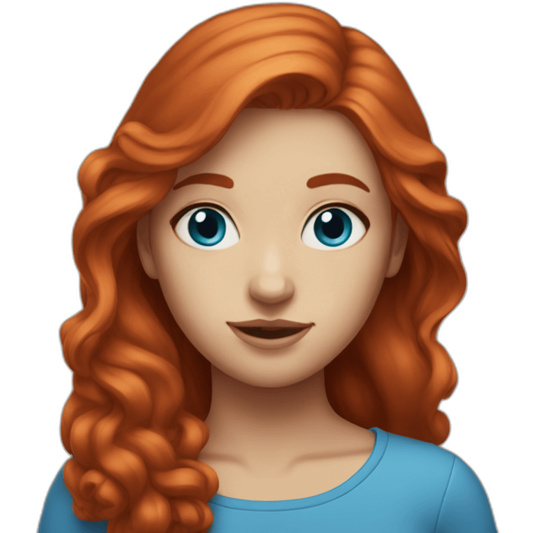 Red-hair-girl blue-eyes emoji