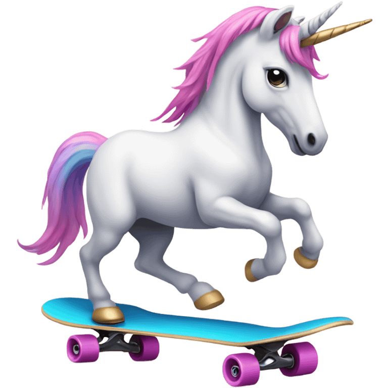 Unicorn on a skateboard  emoji