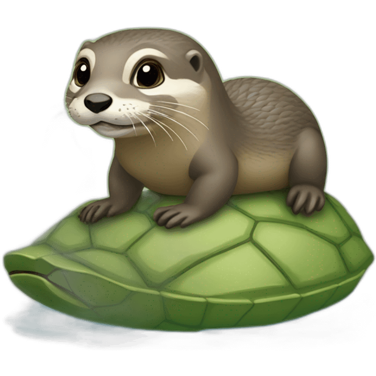 Loutre sur tortue emoji