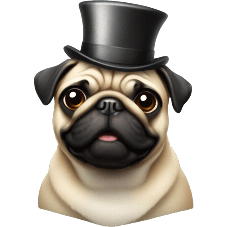 Pug tophat emoji