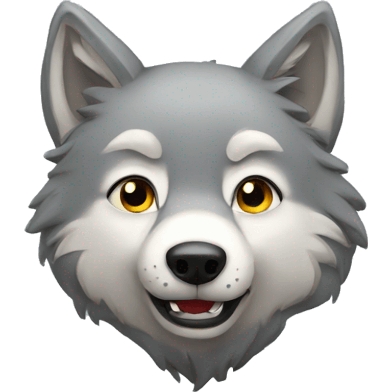 lonely wolf happy emoji