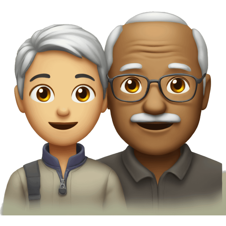 Grandfather and olive emoji