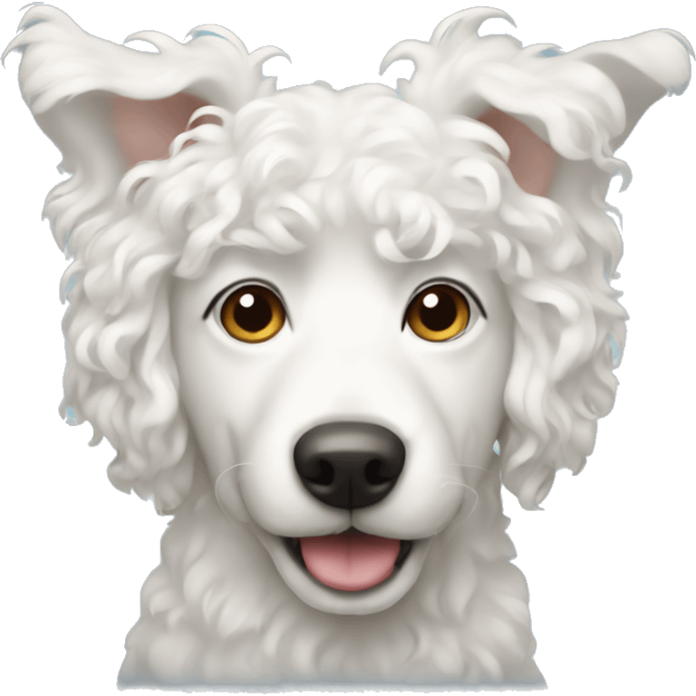 white curly dog emoji