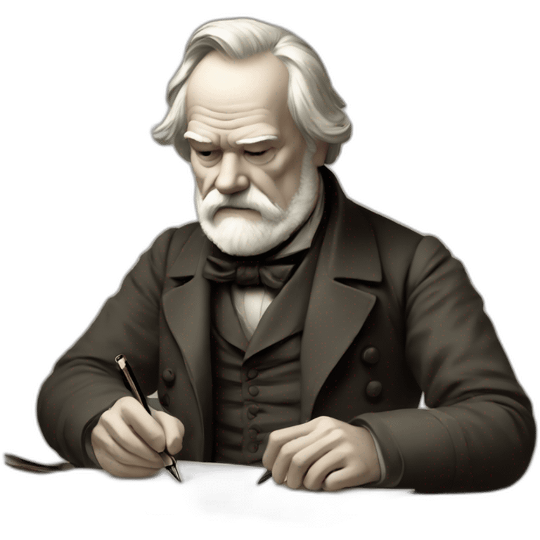 Victor Hugo writing emoji