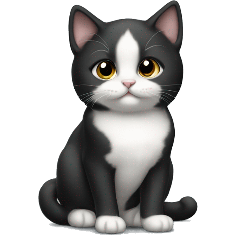 Fat Tuxedo kitten standing  emoji