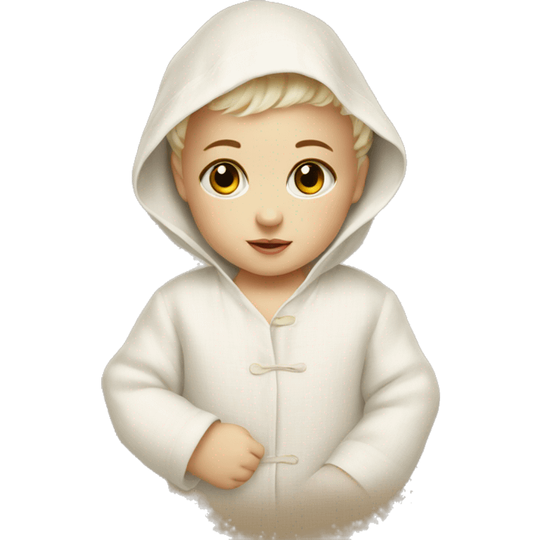 Beautiful white baby in a linen emoji