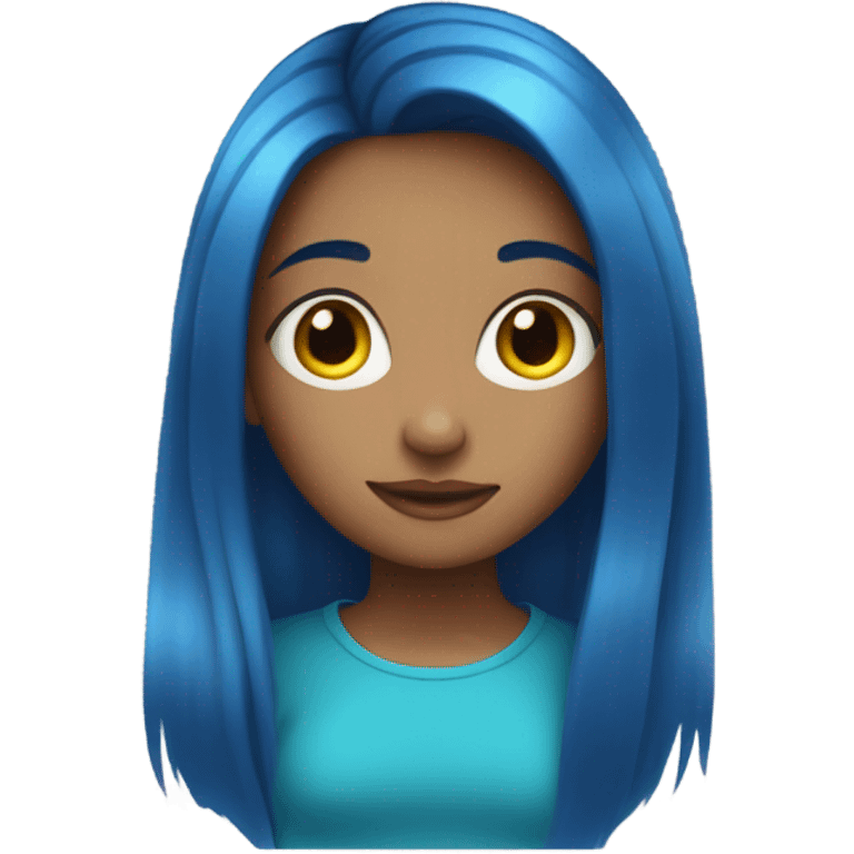 Girl with blue hair emoji