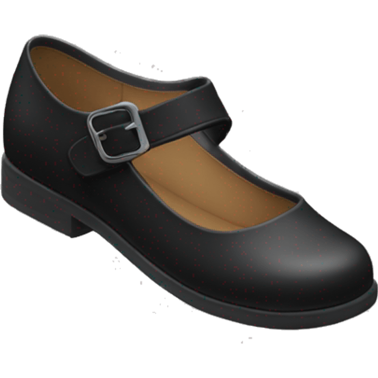 Pair of Black Mary Jane’s flat schoolgirl shoes emoji