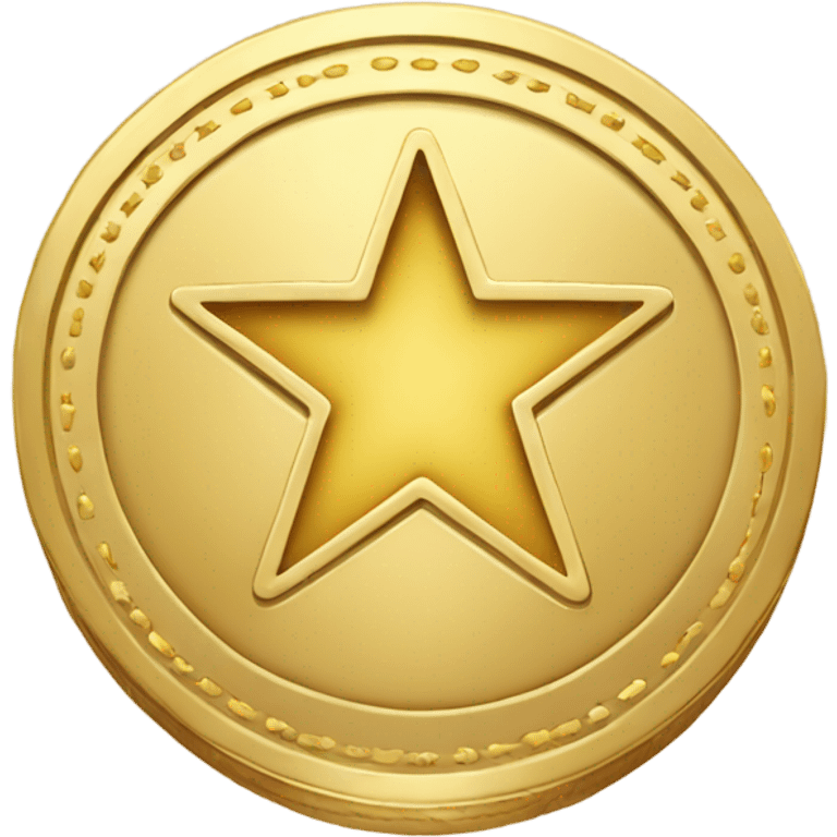 Round coin gold star emoji