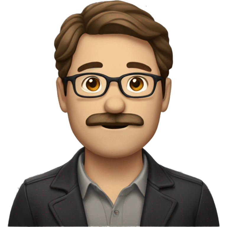 man with glasses and brown hair and mustache  emoji