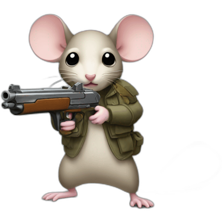 Mouse with a gun emoji