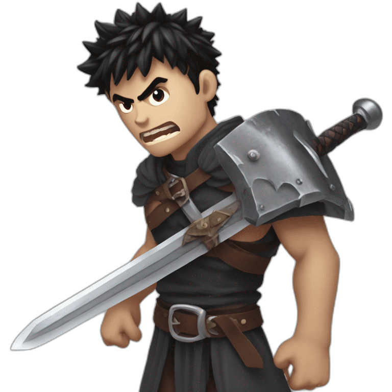 angry berserk guts carrying a huge sword on his shoulder emoji