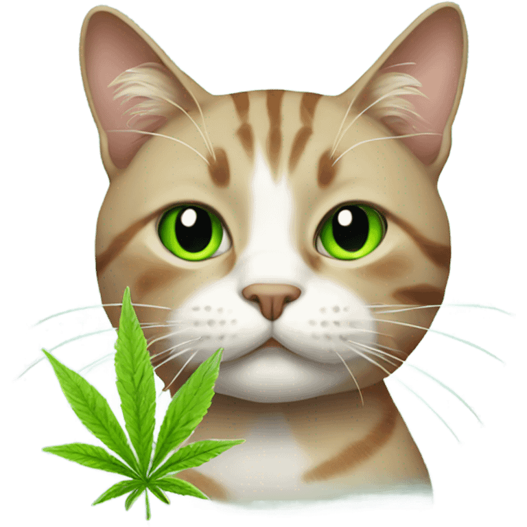 cat with weed emoji