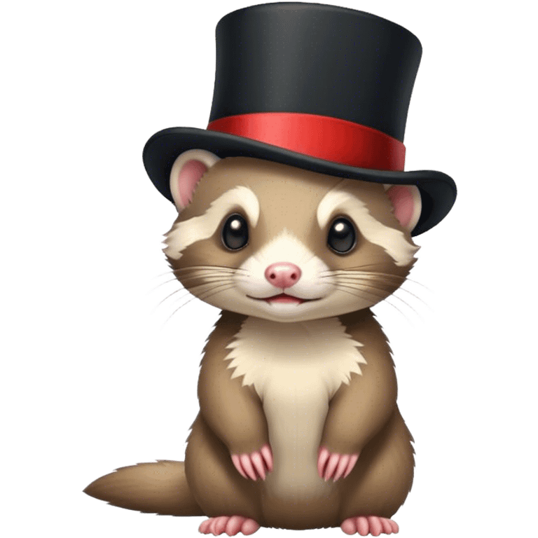 Ferret with a top hat emoji