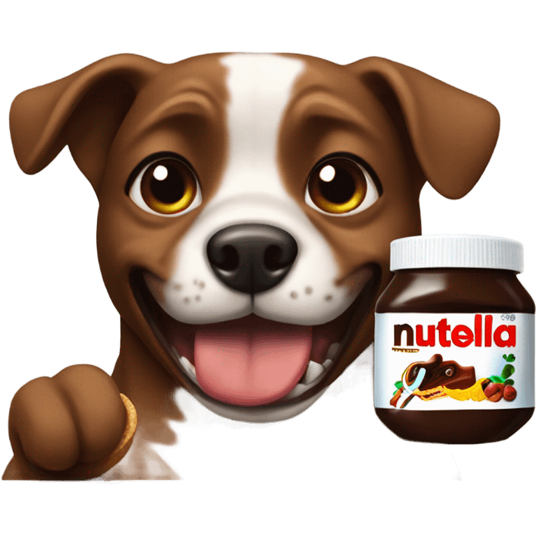 Dog eating Nutella  emoji