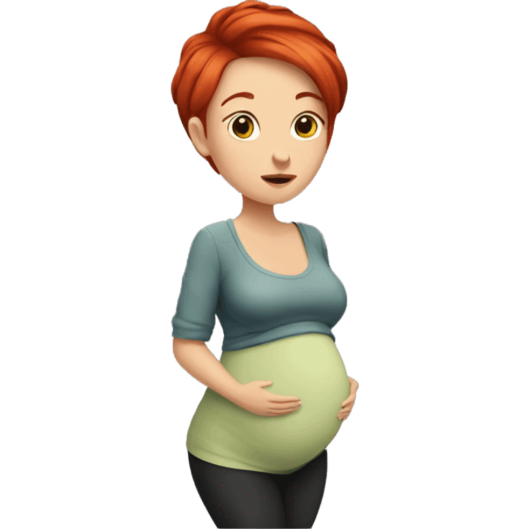 pregnant meme with short red haired hair emoji