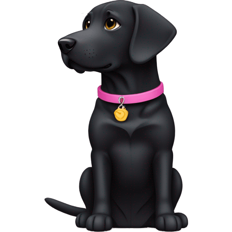 Black lab with pink collar emoji