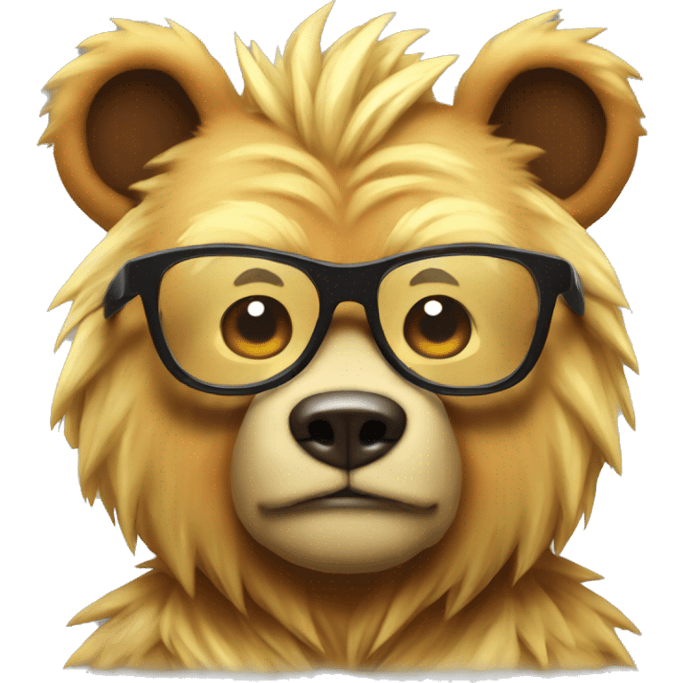 super saiyan bear with glasses emoji