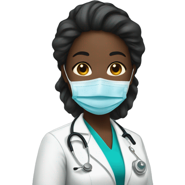 a black woman professional nurse without face mask emoji