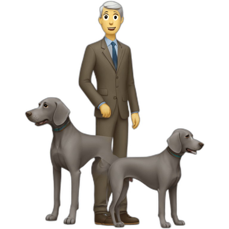 weimaraner with men emoji