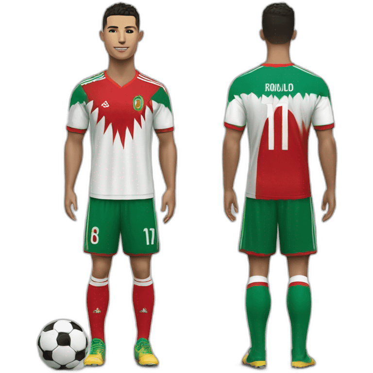 ronaldo avec maillot du  maroc emoji