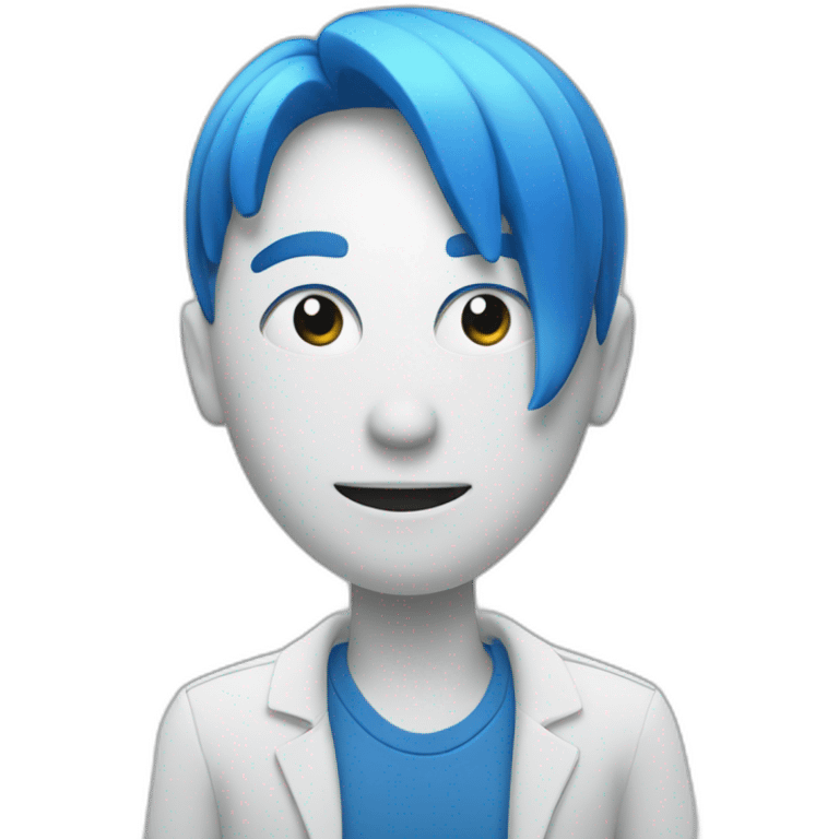 An Emoji with 3D letter white and blue. It’s write « OK. » emoji