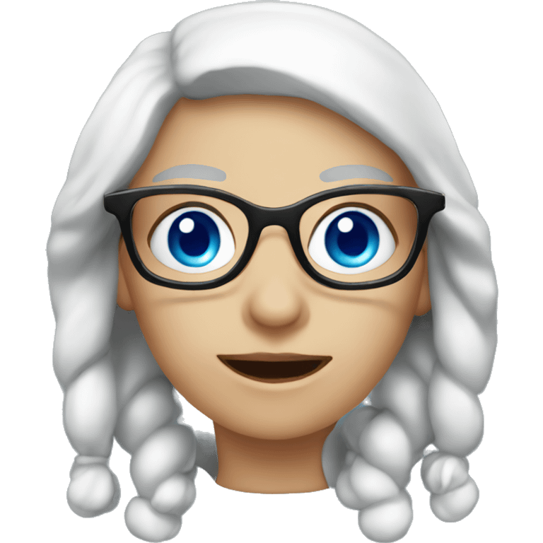 Female Santa with blue eyes and glasses emoji