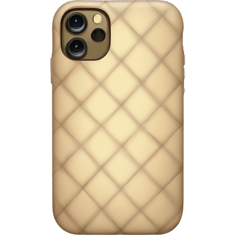 iPhone 14 with beige checkered case emoji