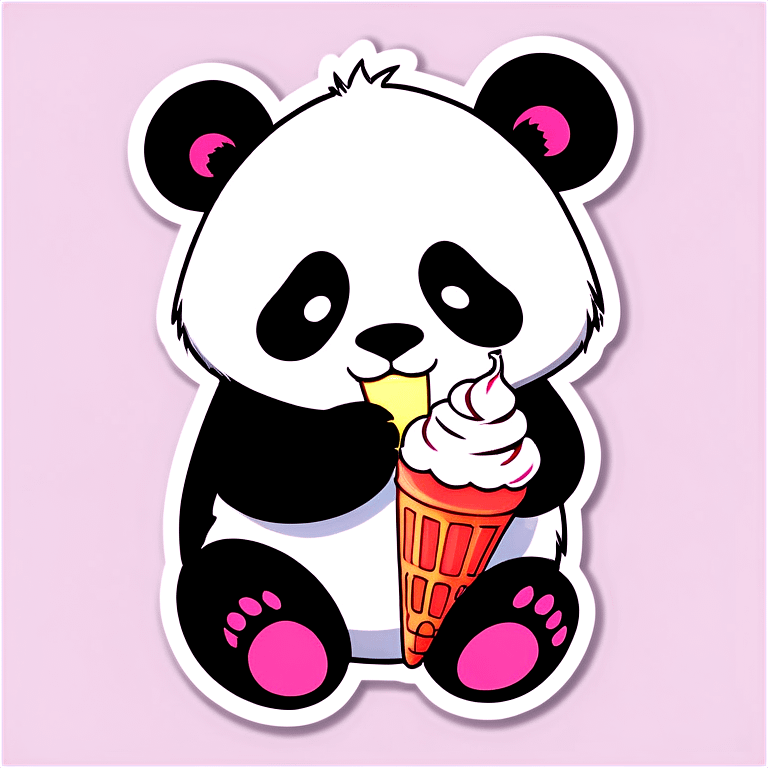 Panda eating ice cream emoji