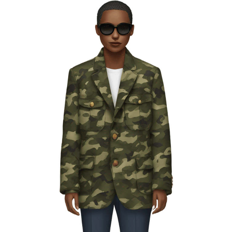 camouflage Wool oversize blazer emoji