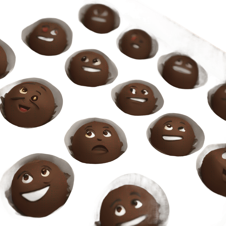 4 chocolate truffles in a box emoji