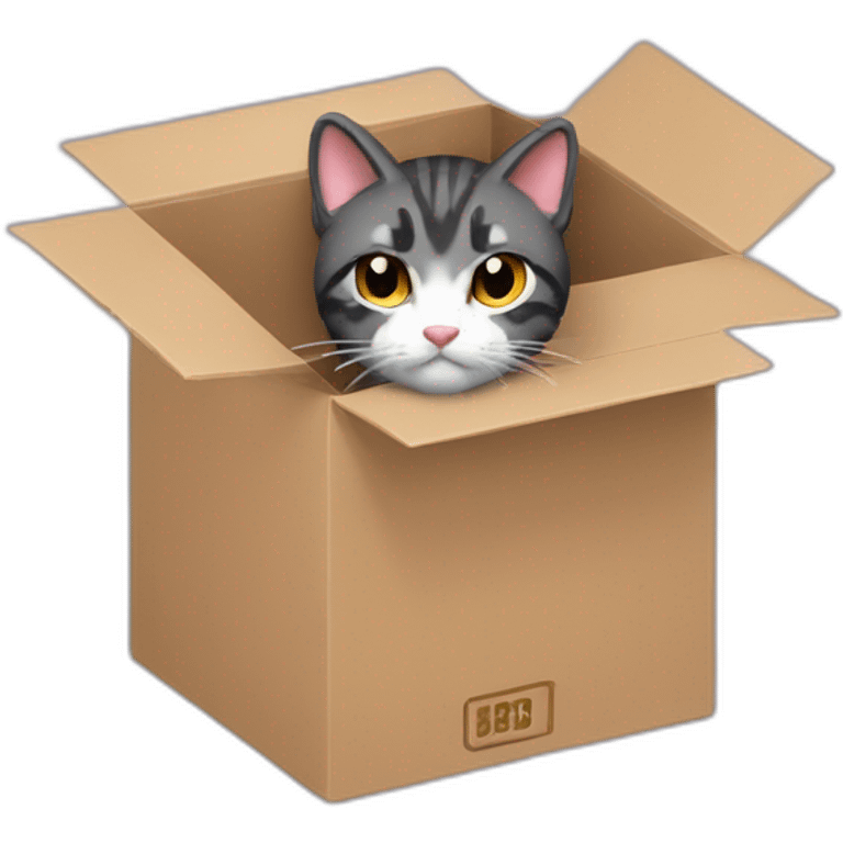 8-bit Cat peeking out of a box emoji