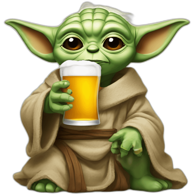 Yoda avec une biere emoji